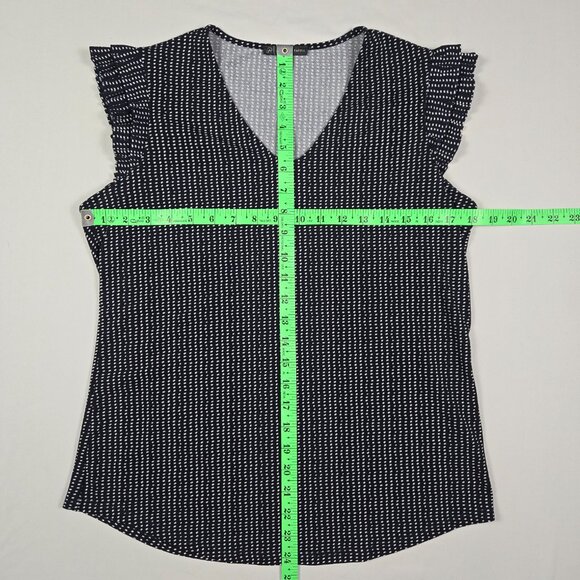 Adrianna Papell Polka Dot V‑Neck Top Women’s S Romantic Feminine Preppy Office - Picture 10 of 10